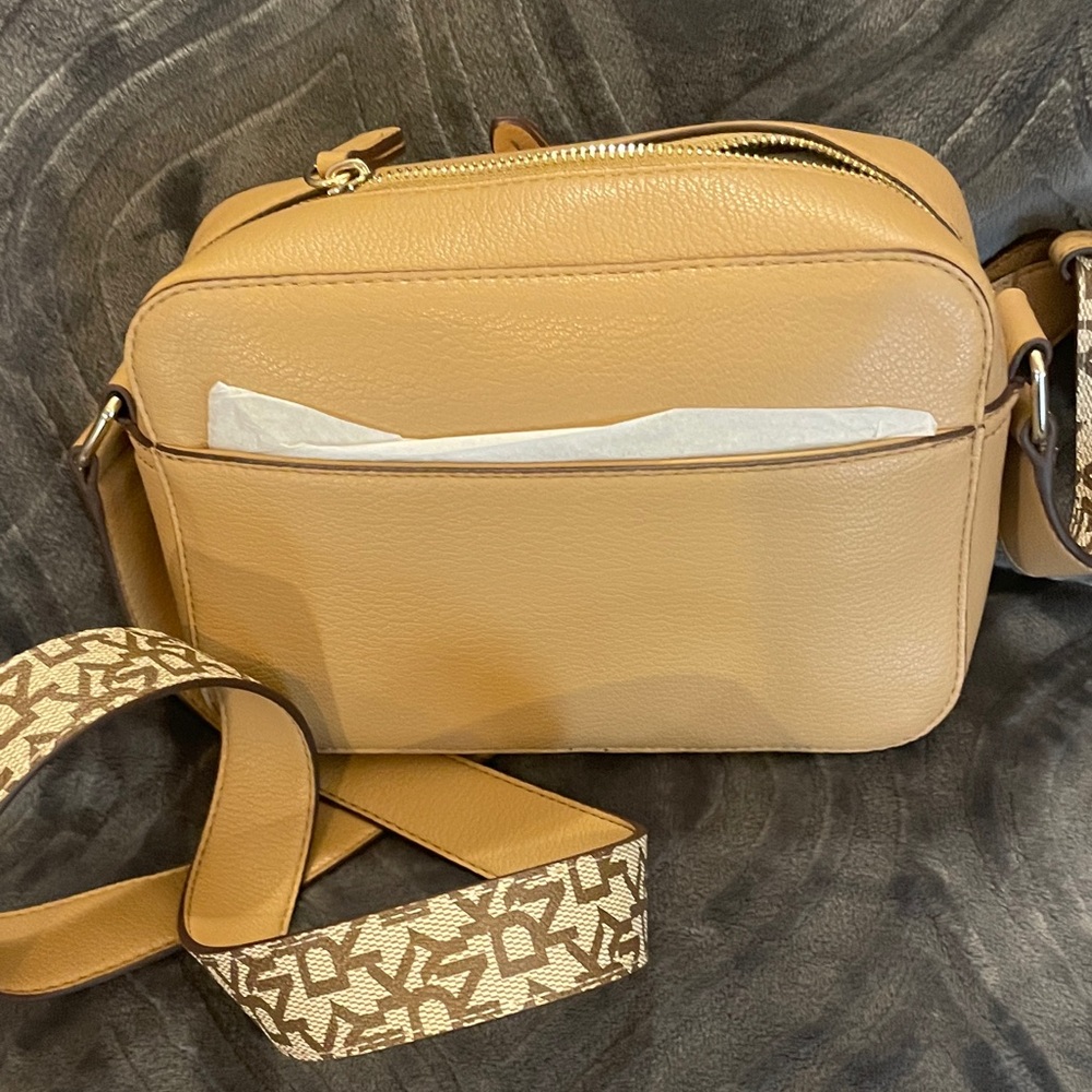 DKNY Beige and Brown Logo Shoulder Bag - Picture 5 of 5